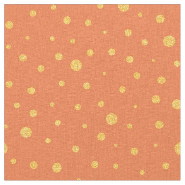Customize your own gold polka dots in orange fabric (Close Up)