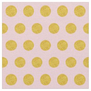 Customize your own gold polka dots pattern in pink fabric