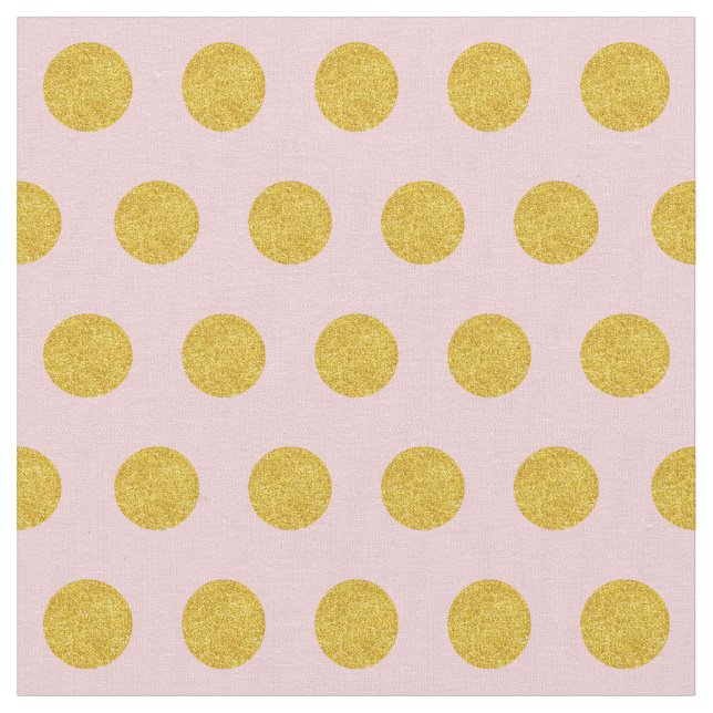 Customize your own gold polka dots pattern in pink fabric (Close Up)