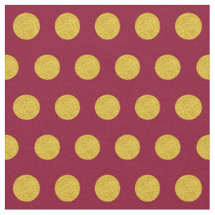 Customize your own gold polka dots pattern in red fabric