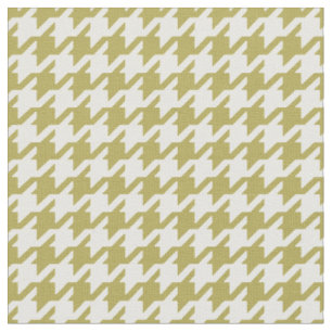 Customize your own green white houndstooth pattern fabric