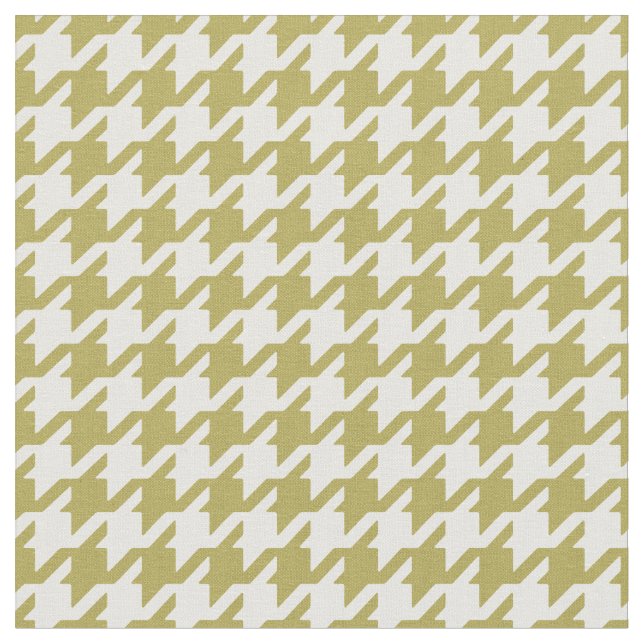 Customize your own green white houndstooth pattern fabric (Close Up)
