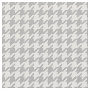 Customize your own grey white houndstooth pattern fabric