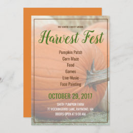 Customize Your Own Harvest Fest Pumpkin Invitation
