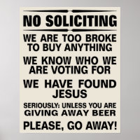 Customize Your Own No Soliciting Sign