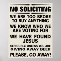 Customize Your Own No Soliciting Sign