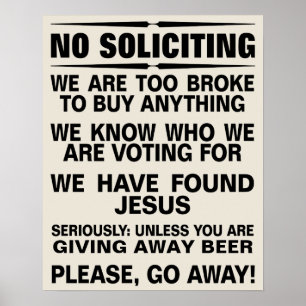 Customize Your Own No Soliciting Sign