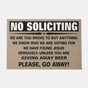 Customize Your Own No Soliciting Sign Doormat