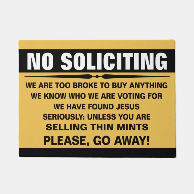 Customize Your Own No Soliciting Sign Doormat (Front)