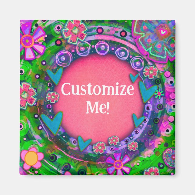 Customize your Own Pink Floral Inspirivity Magnet (Front)