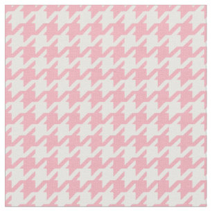 Customize your own pink houndstooth pattern fabric