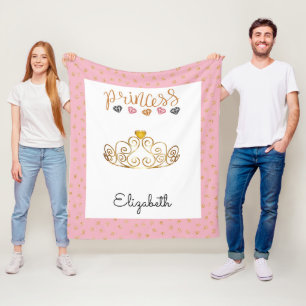 Customize Your Own Princess Tiara Fleece Blanket