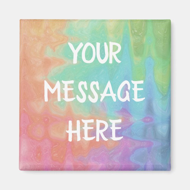 Customize your own rainbow watercolor  magnet (Front)
