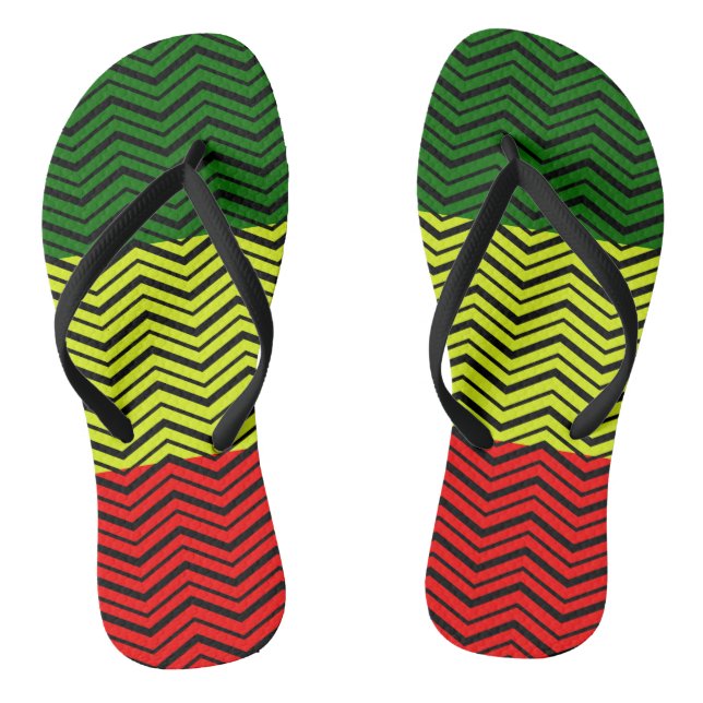 Customize Your Own - Rasta Flip Flops (Footbed)