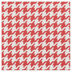 Customize your own red houndstooth pattern fabric