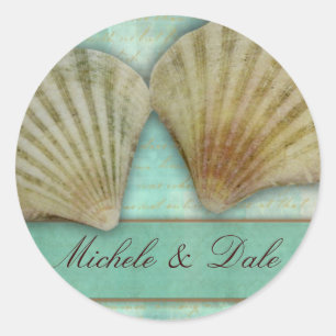Customize your own seashell design classic round sticker