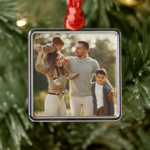 Customize Your Own Single Photo Metal Ornament