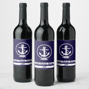 Customize your own Stylish Elegant Nautical Theme Wine Label