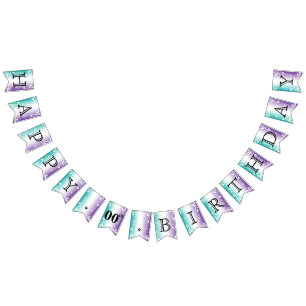Customize Your Own - Teal & Purple Bunting Flags