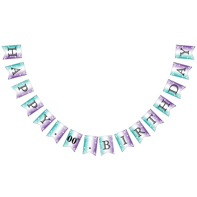 Customize Your Own - Teal & Purple Bunting Flags (All)