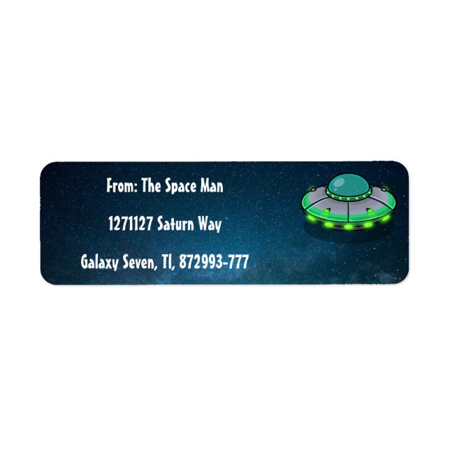 Customize your own U.F.O. Return Address Label (Front)