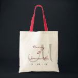 Customize your own wedding tote bag<br><div class="desc">Easily add your own names, initials and wedding date to this handy wedding tote bag. Perfect for bridal showers for gifts and decorations. Brides will love stuffing all of their wedding planning in this handy personalized wedding tote bag.</div>