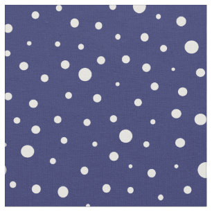 Customize your own white polka dots in blue fabric
