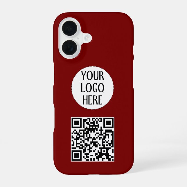 Customize Your QR code company logo Dark red iPhone 16 Case (Back)