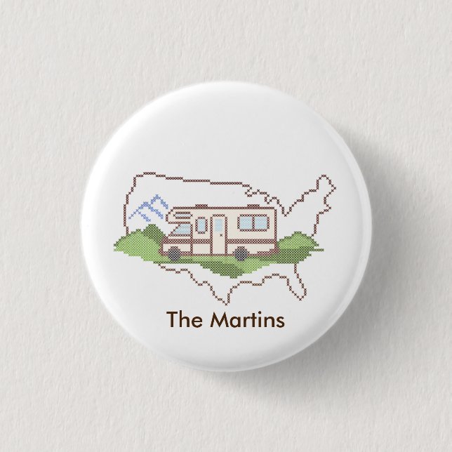 Customize Your Road Trip USA Button (Front)