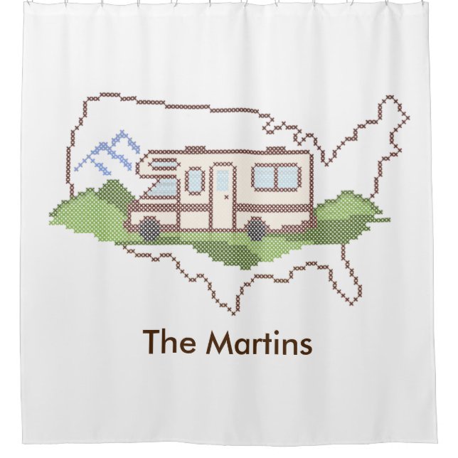 Customize Your Road Trip USA Shower Curtain (Front)
