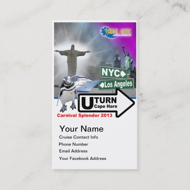 Customize Your Sally The Penguin CC Cruise Cards (Front)