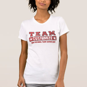 Customize Your Team Name and Slogan - Red T-Shirt