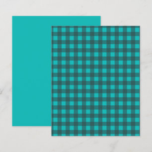Customize Your Text Teal Check Plaid Pattern Paper
