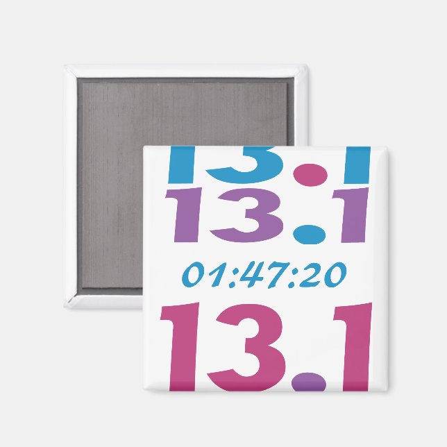 Customize Your Time 13.1 half marathon run magnet (Front/Back)