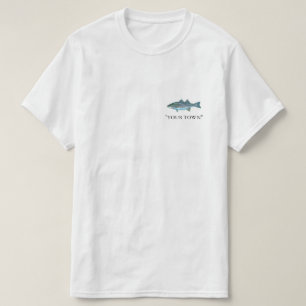 CUSTOMIZE Your Town or Name Striped Bass FISHING T T-Shirt
