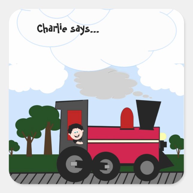 Customize Your Train Square Sticker (Front)