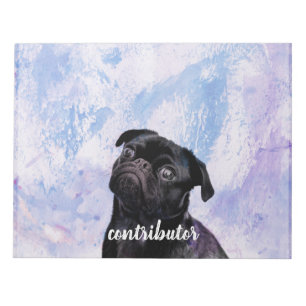 Customize Your Very Own Black Pug Contributor Dog Notepad
