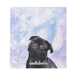 Customize Your Very Own Black Pug Contributor Dog Notepad