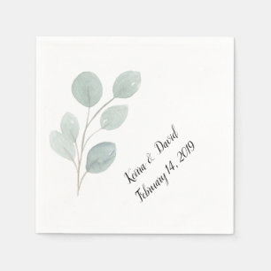 Customize your wedding napkins Eucalyptus