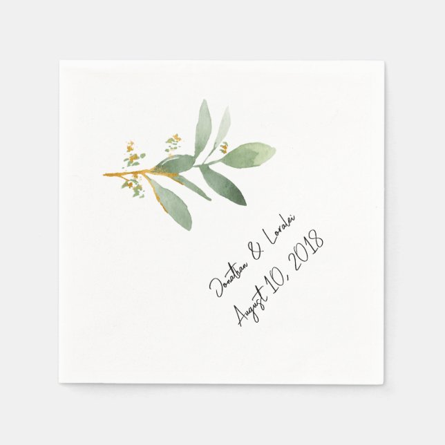 Customize your wedding napkins greenery (Front)