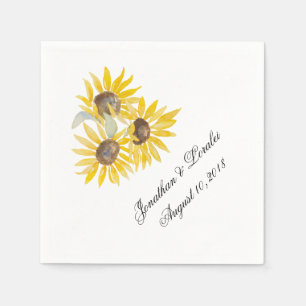 Customize your wedding napkins Sunflowers