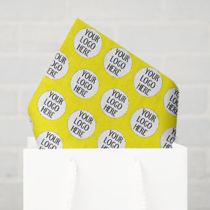 Customize Your Yellow White company logo pattern Tissue Paper