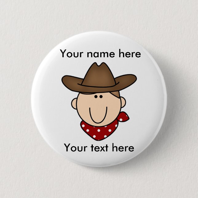 Customize Yourself Brown cowboy 2 Inch Round Button (Front)