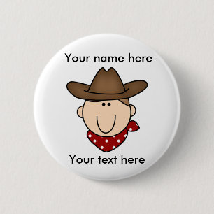 Customize Yourself Brown cowboy 2 Inch Round Button