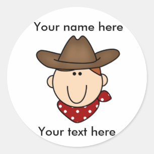 Customize Yourself Cowboy  Classic Round Sticker