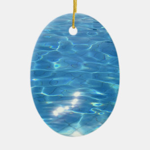 Customizeable Beach Scene Ceramic Ornament