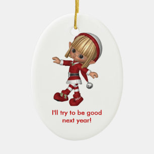 Customizeable Christmas ornament elf