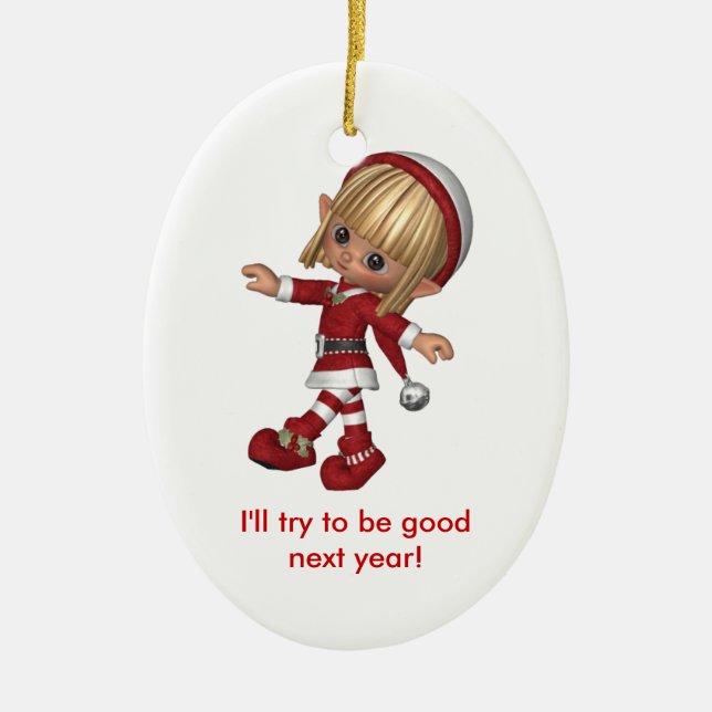 Customizeable Christmas ornament elf (Front)