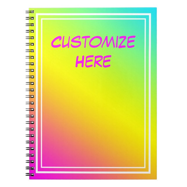 Customizeable Colourful Notepad Notebook (Front)