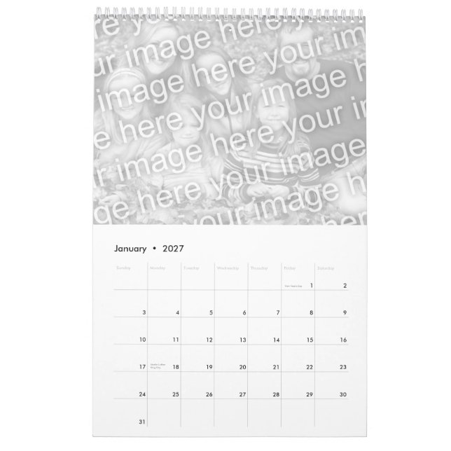 customizeable father's day calendar (Jan 2027)